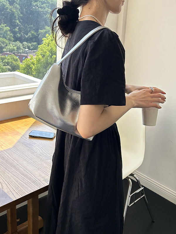 Shiny Split-Joint Zipper Bags Bags Accessories Handbags Shoulder Bags