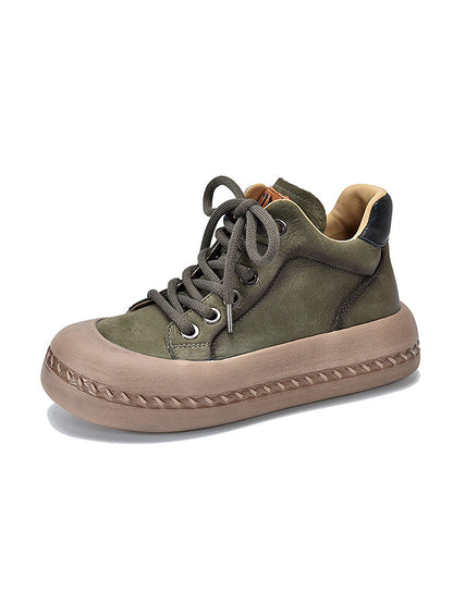 Round-Toe Tied Booties Shoes