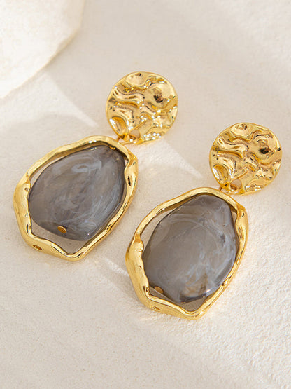 Irregularity Geometric Shiny Earrings Accessories