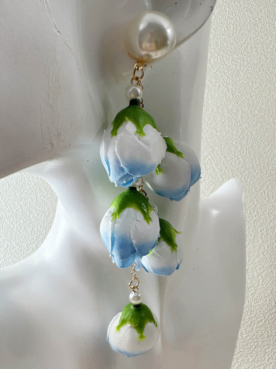 Tasseled Flower Shape Drop Earrings