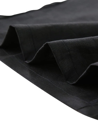 Loose Puff Sleeves Hollow Solid Color Split-Joint Round-Neck T-Shirts