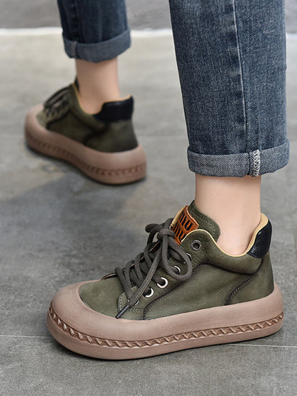 Round-Toe Tied Booties Shoes