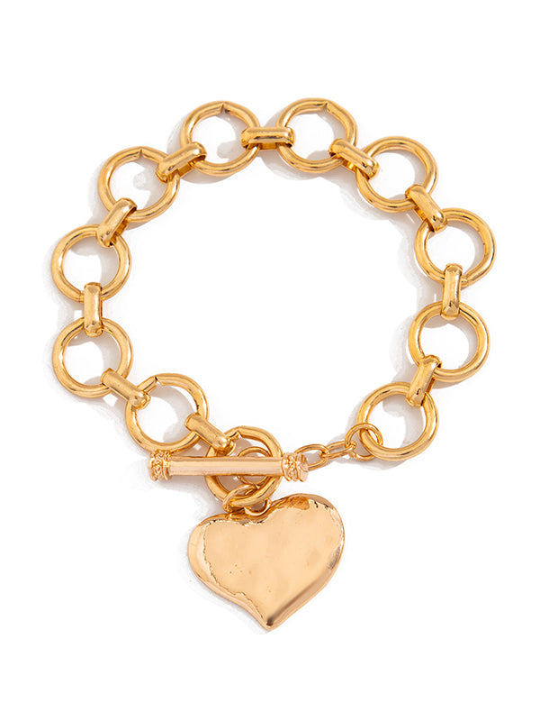 Normcore Chains Geometric Heart Shape Bracelet Accessories