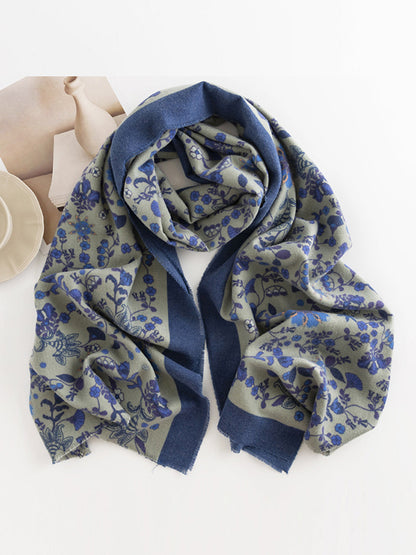 Flower Print Keep Warm Shawl&Scarf