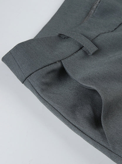 High Waisted Loose Solid Color Split-Joint Pants Trousers