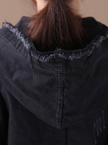 Original Solid Hooded Denim Outwear