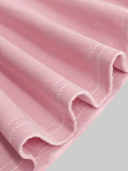 High Waisted Elasticity Pleated Pockets Solid Color Skirts Bottoms