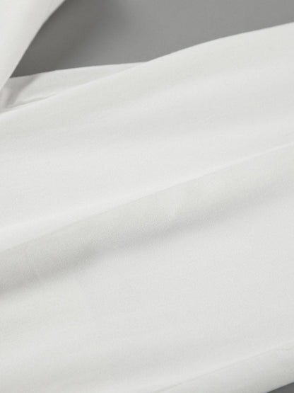 Elasticated Waist High Waisted Pleated Solid Color Split-Joint Pants