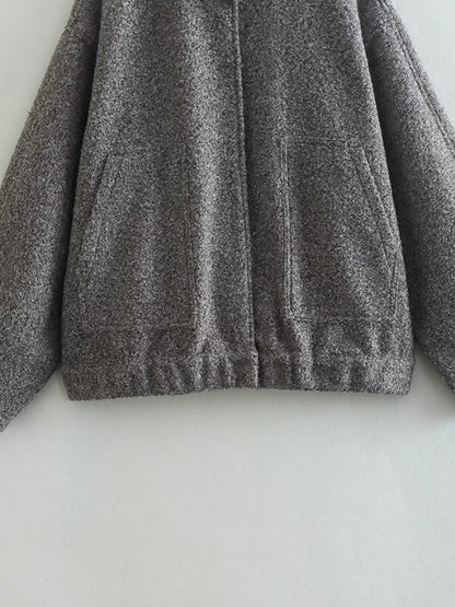 Long Sleeves Loose Split-Joint Round-Neck Outerwear