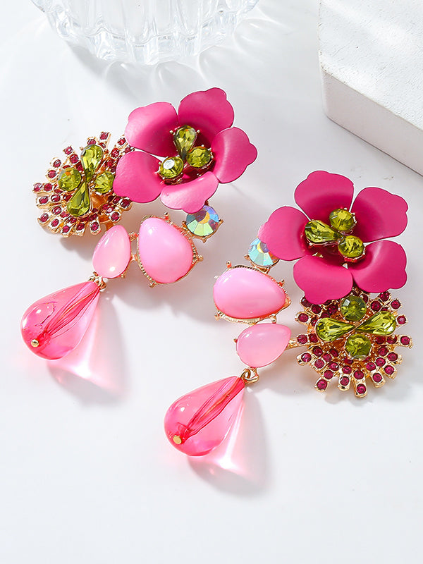 Flower Shape Drop Earrings