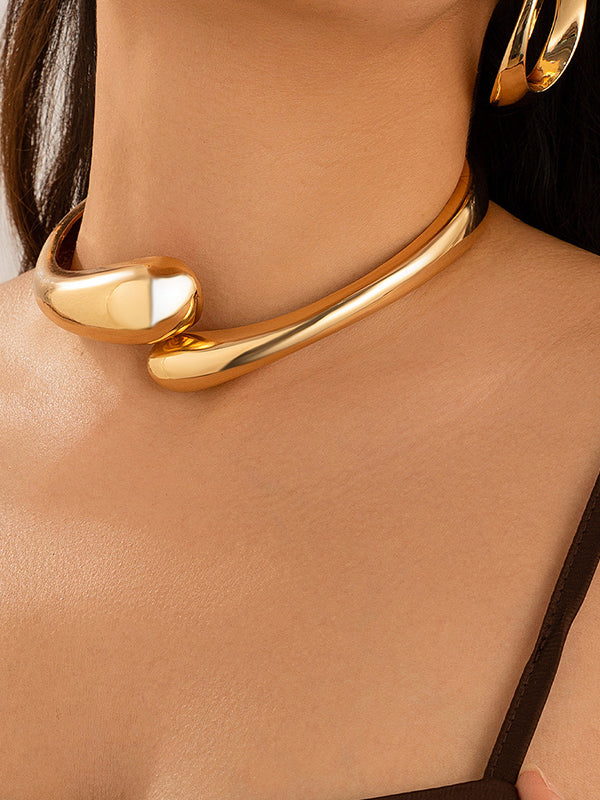 Asymmetric Shiny Solid Color Dainty Necklace Necklaces Accessories