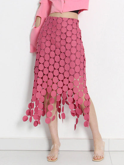 Urban Irregularity Tasseled Embroidered  Skirts