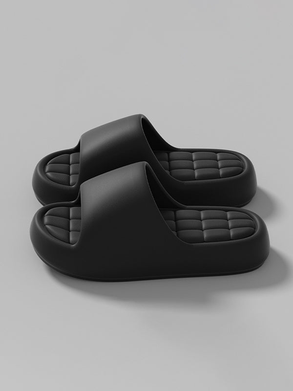 Open Toe Solid Color Platform Shoes Slippers