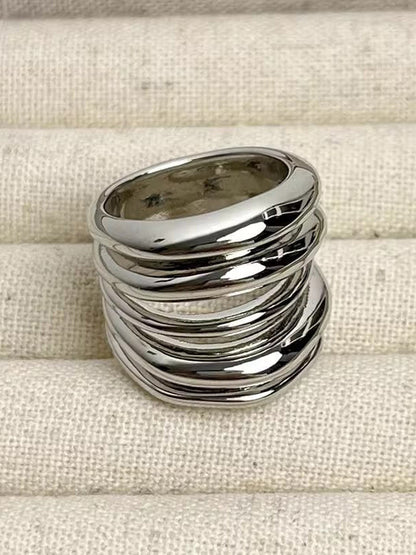 Geometric Shiny Solid Color Rings Accessories
