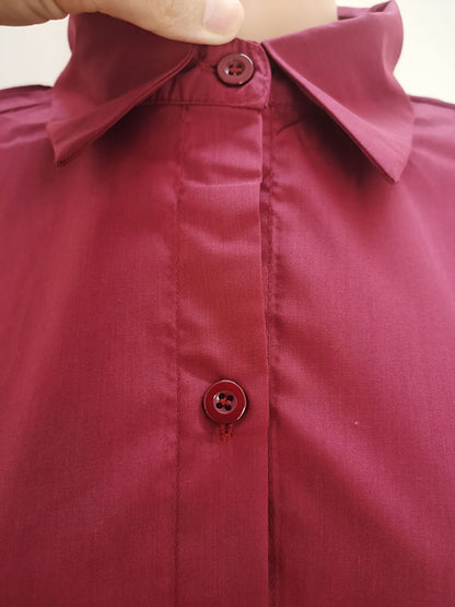 Solid Color High-Low Long Sleeves Buttoned Split-Side Lapel Shirts Top   Skirts Bottom Two Pieces Set