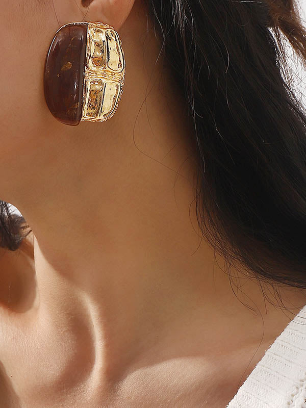 Geometric Split-Joint Drop Earrings