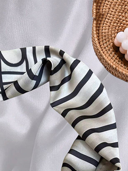 Printed Split-Joint Striped Shawl&Scarf