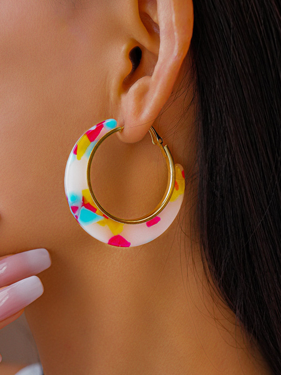 Hoop Tie Dye Earrings Accessories