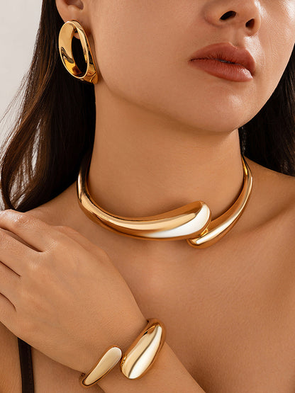 Asymmetric Shiny Solid Color Dainty Necklace Necklaces Accessories
