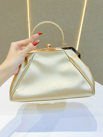 Chains Pleated Rhine Stones Split-Joint Evening Bags & Clutches Handbags