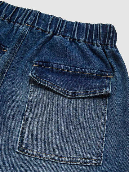 High Waisted Loose Drawstring Elasticity Gradient Jean Pants Bottoms