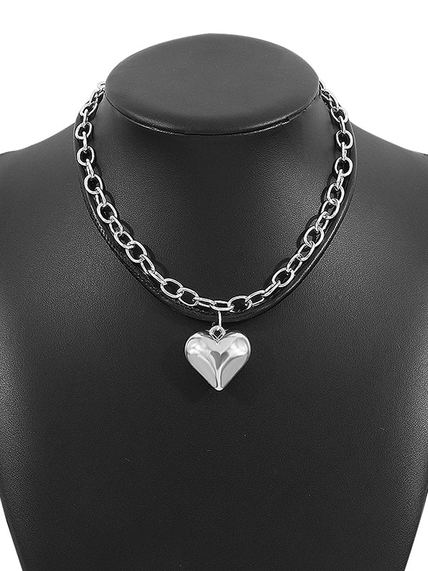 Chains Heart Shape Choker Necklace Necklaces Accessories