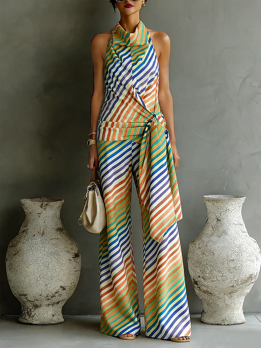 Loose Wide Leg Striped Pants Trousers