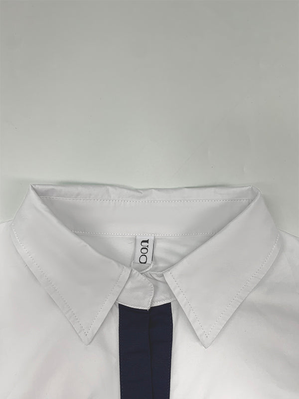 Loose Puff Sleeves Split-Joint Lapel Blouses&Shirts Tops