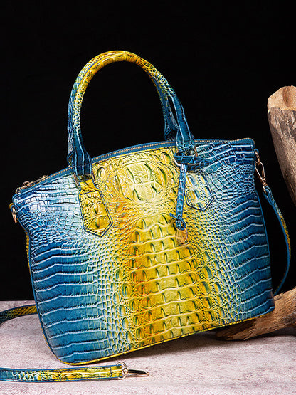 Alligator Print Pleated Split-Joint Bags Handbags