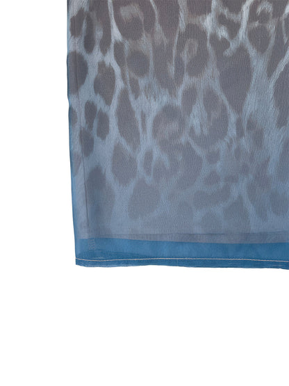 High Waisted Loose Gradient Leopard Pants Trousers