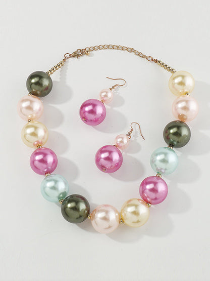 Contrast Color Geometric Drop Earrings + Necklaces Accessories