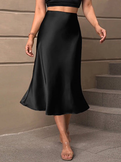 A-Line Loose Solid Color Skirts Bottoms