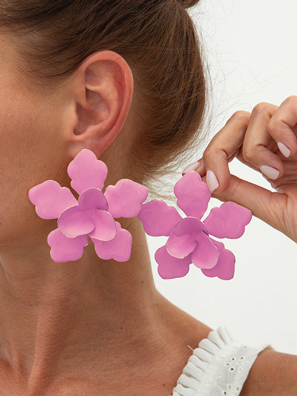 Flower Shape Drop Earrings