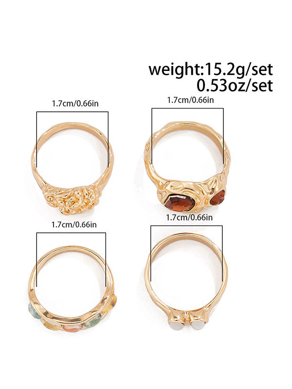 Geometric Rhine Stones Rings Accessories
