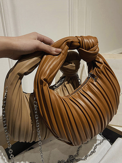 Pleated Split-Joint Zipper Bags Accessories Handbags Shoulder Bags