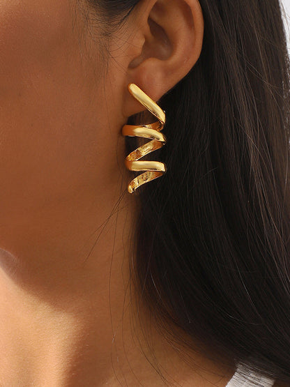 Solid Color Spirality Earrings Accessories