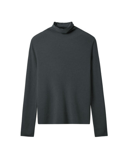 Long Sleeves Skinny Solid Color High-Neck Knitwear Pullovers Sweater Tops