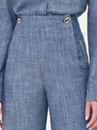 High Waisted Straight Leg Split-Joint Pants Trousers