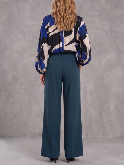 Contrast Color Buttoned Loose Long Sleeves Lapel Blouses&shirts Tops