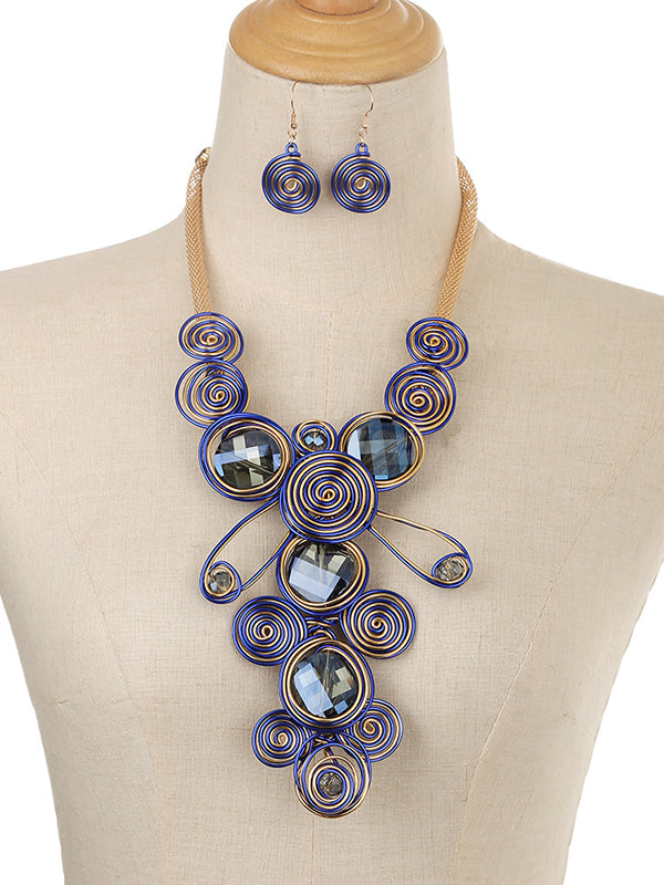 Artisan Gemstone Wirework Necklace & Earring Set