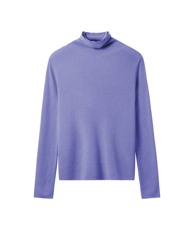 Long Sleeves Skinny Solid Color High-Neck Knitwear Pullovers Sweater Tops