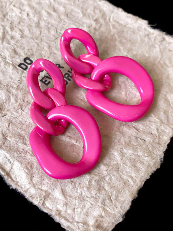 Geometric Solid Color Drop Earrings