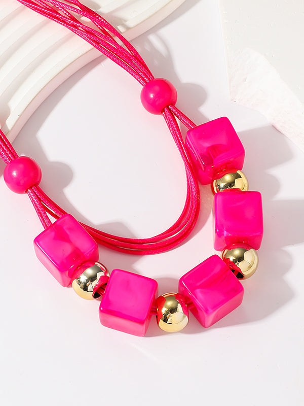 Geometric Layered Necklaces Accessories