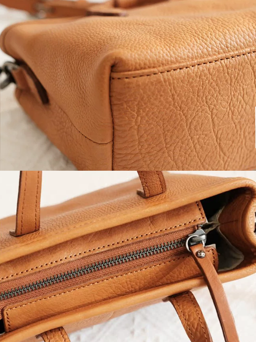 Genuine Leather Vintage Mini Bucket Tote