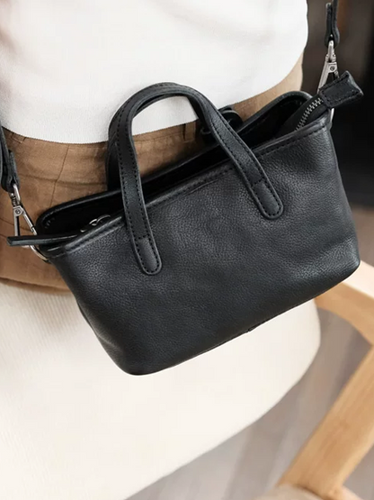 Genuine Leather Vintage Mini Bucket Tote