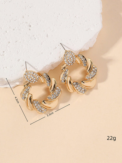 Geometric Rhine Stones Earrings Accessories