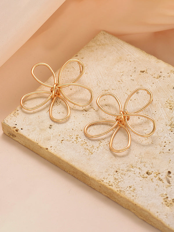Flower Shape Geometric Earrings Accessories