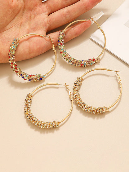 Geometric Rhine Stones Drop Earrings