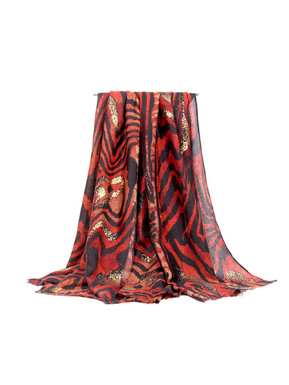 Contrast Color Tiger Printed Shawl&Scarf