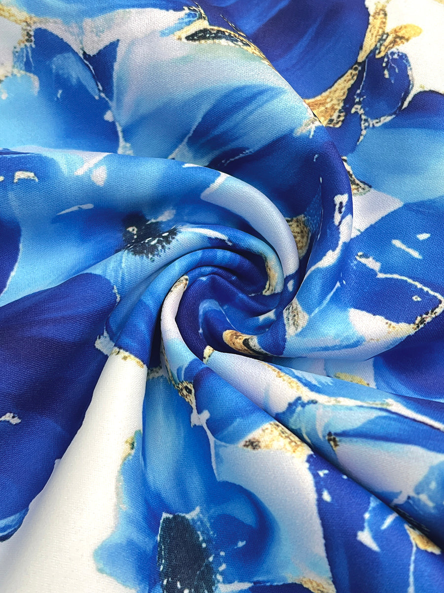 Loose Wide Leg Flower Print Pockets Shorts Bottoms